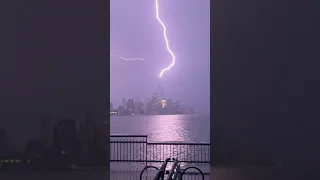 Lightning Strikes One World Trade New York City July 6, 2021