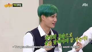 EXO Practicing Without Clothes On Knowing Brothers Episode 208