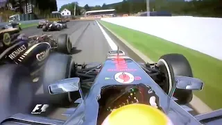 Lewis Hamilton onboard crash with Romain Grosjean Belgian GP 2012