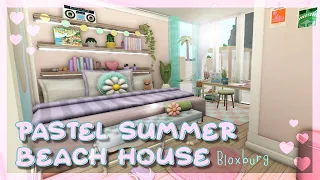 Pastel Summer Beach House | Roblox Bloxburg | Tour + Speedbuild