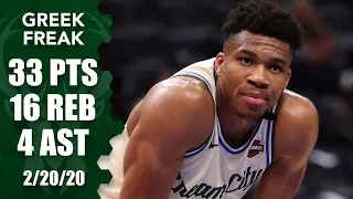 Giannis Antetokounmpo scores 33-point double-double in Bucks vs. Pistons | 2019-20 NBA Highlights