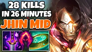 28 Kills in 26 minutes on Jhin Mid (Lethality Jhin is SO GOOD WTF) | Off-Meta Climb