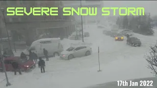 Severe Snow Storm Toronto Mess Traffic Situation - cars stuck inside snow #snowstorm #trending #