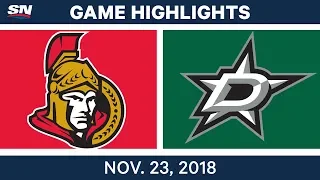 NHL Highlights | Senators vs. Stars – Nov. 23, 2018