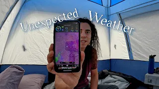 Tent Camping in the Wind AND it Rained on Me | I Lucky Still Got to Have a Camp Fire