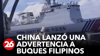 Guardacostas chinos lanzan una advertencia a 4 buques filipinos en aguas disputadas