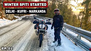 KUFRI MEI AISA HOGA SOCHA NA THA 🔥 Winter Spiti Ride Started  | Delhi - Kufri - Narkanda Ep. 01