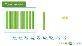 Identify number patterns by skip-counting with base ten blocks