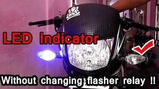led indicator bulb installation without changing flasher relay in hindi