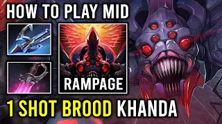 How to Solo Mid Broodmother Like a Pro with 1 Shot Khanda Crit Spider Army EZ Rampage Dota 2