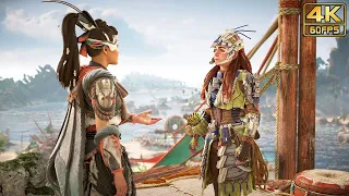 Horizon Forbidden West: Burning Shores - Aloy meets Seyka & The Quen Tribe Leader @ 4K 60ᶠᵖˢ ✔