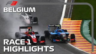 Wheel-To-Wheel Through Eau Rouge In The Wet! F3 Race 1 Highlights | 2021 Belgian Grand Prix