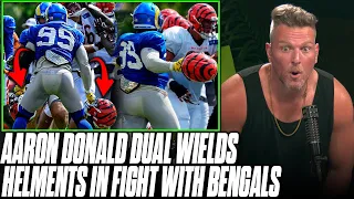 Aaron Donald Swings 2 Helmets In Fight At Practice With Bengals | Pat McAfee Reacts