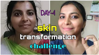 DAY-4 skin transformation challenge ||😱crystal clear skin in 4 days😱😱