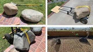 Landscape Boulders Rocks - DiY How To Move & Place By Hand, No Heavy Machinery! Japanese Karesansui