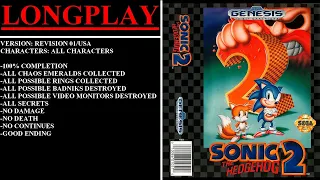 Sonic the Hedgehog 2 [Rev 01/USA] (Sega Genesis) - (Longplay - All Characters | 100% Completion)