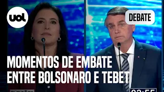 Debate: os embates entre Simone Tebet e Jair Bolsonaro