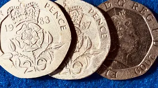 1983, 1987, 2009 Twenty Pence Coins