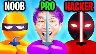 Can We Go NOOB vs PRO vs HACKER In STEALTH MASTER!? (MAX LEVEL HACK!)