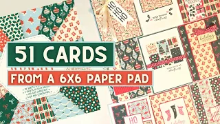 51 Christmas Cards from a 6x6 Paper Pad! | Process Video - Minimal Supplies & No Die Cutting!