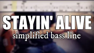 Stayin' Alive - Bee Gees | Simplified bass line with tabs #56