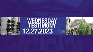 Third Church of Christ, Scientist, NY, Christian Science - "Wednesday Testimony" -12.27.23