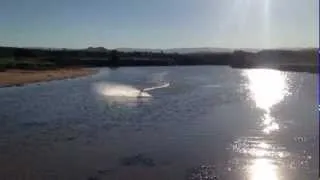 Flat water testing my nqd 4s 2300kv rc surfer 42kph