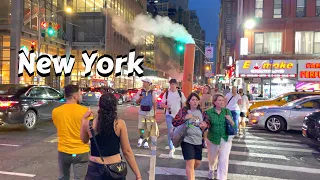 Walking In New York City At Night - Sunday Evening Walk Manhattan - 8th Avenue NYC