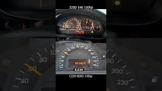 E46 320D vs w203 C220CDI #shorts #mercedes #bmw #vs #viral #acceleration #cars #car #carguy