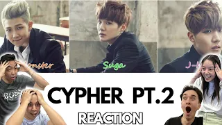 OUR FIRST BTS LYRIC REACTION!! | BTS CYPHER PT 1, 2, 3, 4 REACTION!!