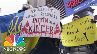 Ukrainian-Americans Protest The Russian Invasion Across The U.S