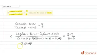 If  `("cosec" theta+sin theta)/("cosec" theta-sin theta)=(5)/(3)`, calculate the value of  sin theta