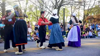 Dutch dancing in the streets of Holland, Michigan during Tulip Time 2022