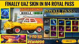 C1-M4 Royal Pass 1 To 50 RP Rewards is Here | M4 Royal Pass Complete RP Rewards