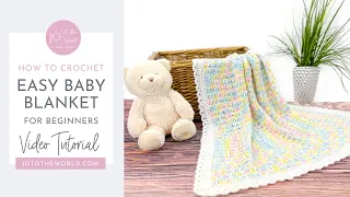 Easy Beginner Crochet Baby Blanket - How to Crochet a Baby Blanket for Beginners Step by Step Slowly