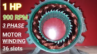 1 HP 3 PHASE MOTOR DATA |900 RPM MOTOR WINDING CONNECTION |ZS ELECTRIC