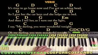 Wonderful Tonight - Easy Piano Cover Lesson with Lyrics/Chords