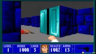 Wolfenstein 3D: Mortal Kombat edition gameplay (PC Game, 1993)