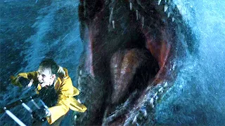 Mosasaurus Attack Scene - T-Rex vs Helicopter - Jurassic World: Fallen Kingdom (2018) Movie Clip HD