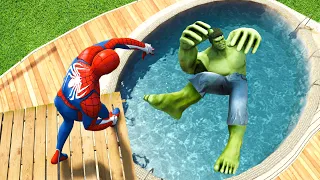 GTA 5 SPIDERMAN vs HULK Epic Ragdolls Ep.7 (Fails & Funny Moments)