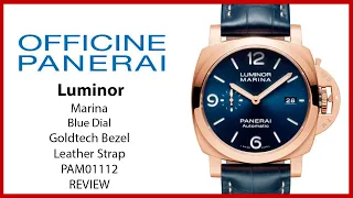 ▶ Panerai Luminor Marina Goldtech™ Sole Blu Gold Copper Blue Dial PAM01112 - REVIEW