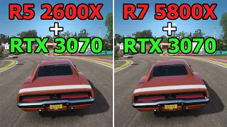 R5 2600X VS R7 5800X + RTX 3070 10 games tested on 1080P