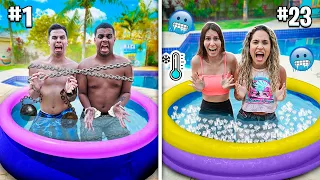 24 PIORES MANEIRAS DE FICAR EM UMA PISCINA! - DEU RUIM!