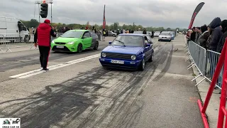 Volkswagen Golf 2 1.9 TDI vs Ford Focus ST 2.3 drag race 1/4 mile 🚦🚗 - 4K