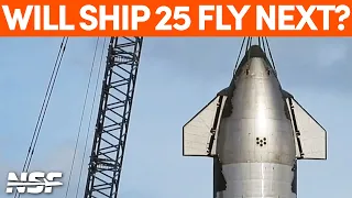 Ship 25 Takes Off! (Crane-Assisted) | SpaceX Boca Chica