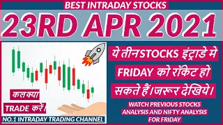 BEST INTRADAY STOCKS FOR 23 APRIL 2021 | INTRADAY TRADING SOLUTION | INTRADAY TRADING STRATEGY