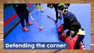 Defending the corner - Indoor Goalie Technique | Hockey Heroes TV