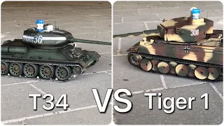 Taigen RC Tank IR Battle - T34 vs Tiger 1