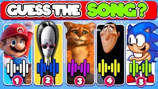 Guess The Character Song | Sonic Dance, Wednesday. Super Mario, Kung Fu Panda 4, Crazy Frog, Sonic