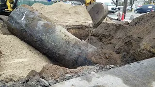 Old gasoline tank removal.